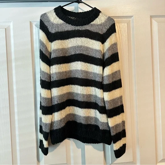 New Zara $139 Steven Meisel Striped Oversized Alpaca Blend Sweater 6693/350 XS M - Picture 4 of 10